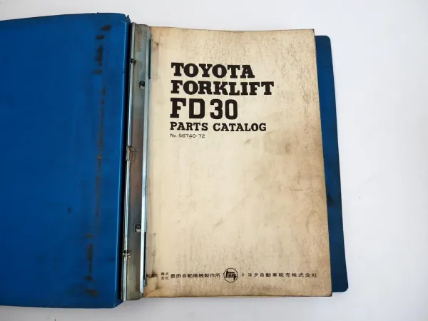 Toyota FD30 Forklift Gabelstapler Ersatzteilliste Parts Catalog 1972