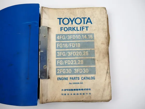 Toyota FG FD 2FG 3FG 3FD 4FG Forklift Engine Parts Catalog Ersatzteilkatalog1980