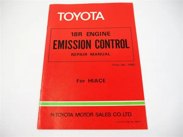 Toyota Hiace RJ32L R V 18R R-C Emission control Repair manual 1980