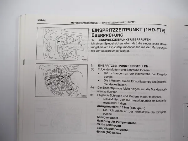 Toyota Land Cruiser J10 HZJ105 HDJ100 Motor 1HZ 1HD-T FTE Werkstatthandbuch 1998