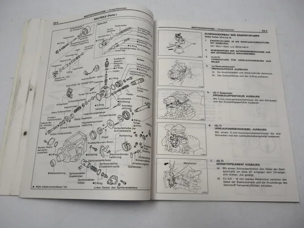 Toyota LandCruiser J7 LJ7 LN1 Hilux 4Runner 2L-T 3L Motor Werkstatthandbuch 1990/94