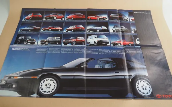 Toyota Modellprogramm Supra Landcruiser ... Prospekt mit Poster Celica ca. 1989
