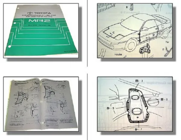 Toyota MR2 W2 SW20 Werkstatthandbuch Karosserie Reparaturanleitung Unfallschäden