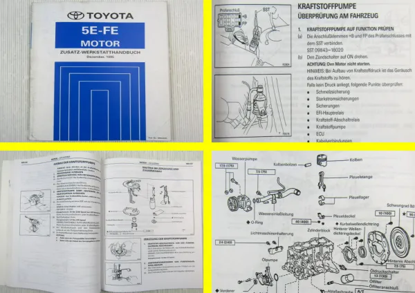 Toyota Paseo Tercel 1.5 l 16V Motor 5E-FE EL54 Zusatz Werkstatthandbuch ab 1995