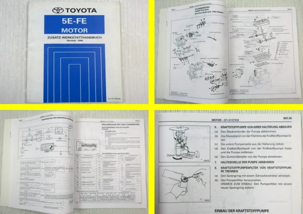 Toyota Paseo Tercel 1.5 l 16V Motor 5E-FE Zusatz Werkstatthandbuch ab 1996