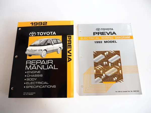 Toyota Previa 1992 Repair Manual Electrical Wiring Diagram for USA Canada