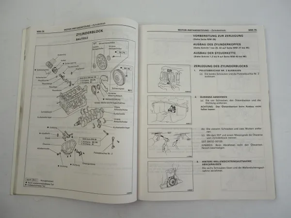 Toyota Previa 2.4L 16V Motor 2TZ-FE Werkstatthandbuch Reparaturanleitung 1990