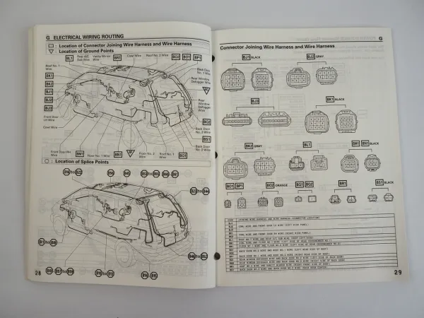 Toyota Previa TCR10 TCR20 Repair Manual Wiring Diagram for USA Canada 1993