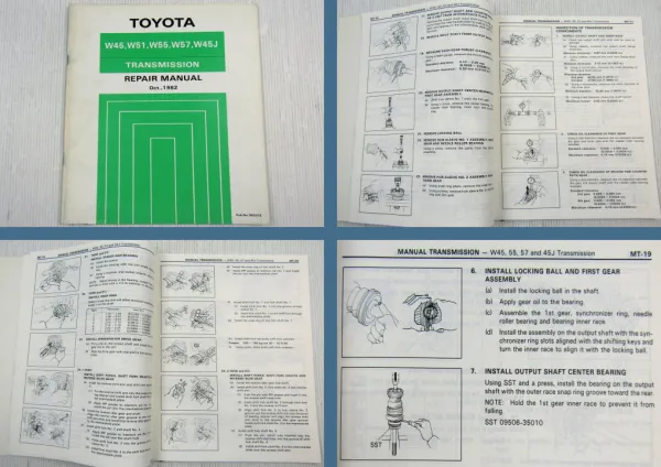Toyota repair manual W45 W55 W57 W45J Transmission 1982