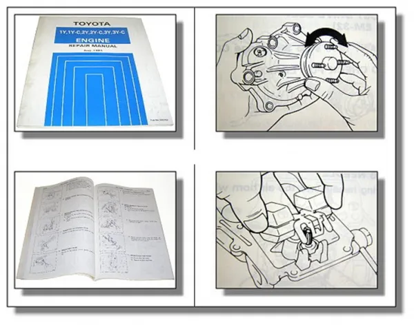 Toyota Repair Workshop Manual Engine 1y 2y 3y 1/2/3y-C Hilux Hiace Crown 1983