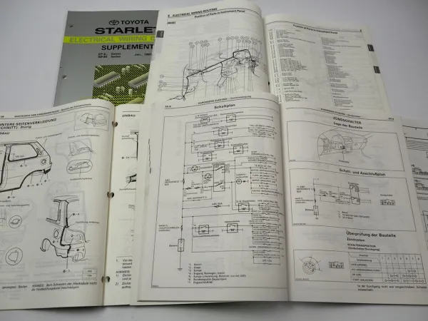 Toyota Starlet P8 EP80 EP81 NP80 Werkstatthandbuch Reparaturanleitung Ergänzung