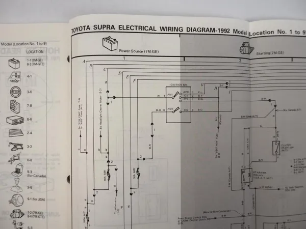 Toyota Supra 1992 MA70 Service Repair Shop Manual Electrical Wiring Diagram