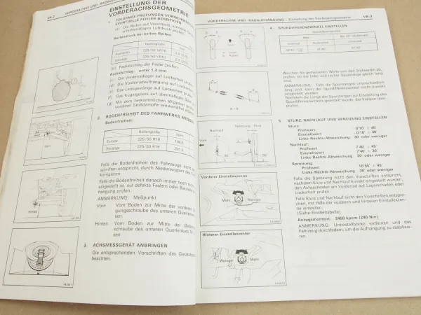 Toyota Supra MA70 1988 Werkstatthandbuch Reparaturanleitung Fahrwerk Karosserie
