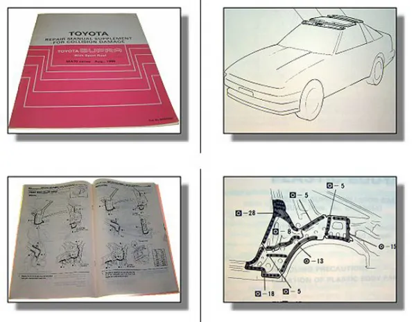 Toyota Supra MA70 Sport Roof Repair Manual Car Body Supplement August 1986