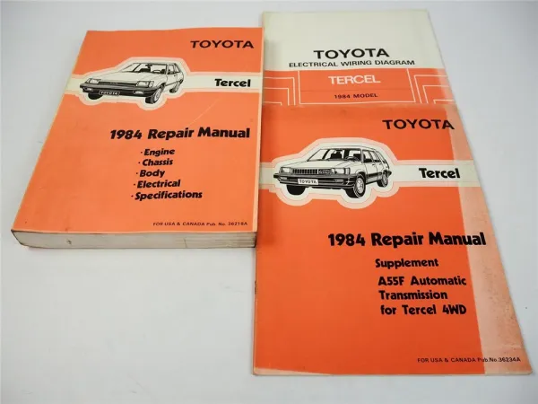 Toyota Tercel AL 21 25 1984 Repair Manual Wiring diagrams for USA Canada