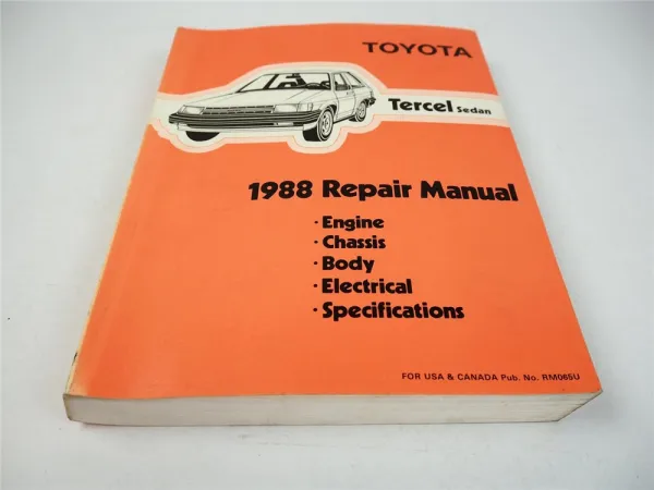 Toyota Tercel Sedan EL31 1988 Repair Manual for USA Canada RM065U