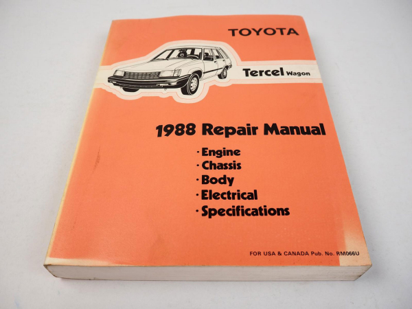 Toyota Tercel Wagon AL 25 1988 Repair Manual Engine Chassis Body Electrical