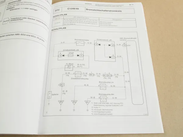 Toyota Yaris Echo Verso Werkstatthandbuch Sep. 2001 Nachtrag Reparaturhandbuch