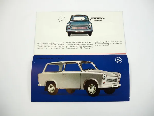Trabant 601 Standard Universal S de luxe Prospekt IFA Zwickau DDR 1969