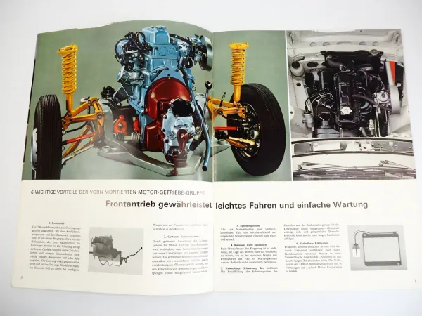 Triumph 1300 1300TC Limousine 4 Zyl. Prospekt Brochure 1968