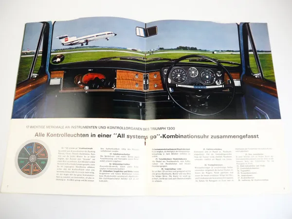 Triumph 1300 1300TC Limousine 4 Zyl. Prospekt Brochure 1968