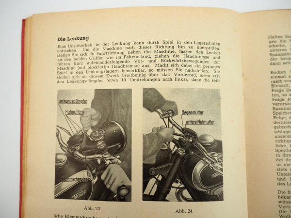 Triumph BDG 250 Motorrad Betriebsanleitung Bedienunganleitung 1950