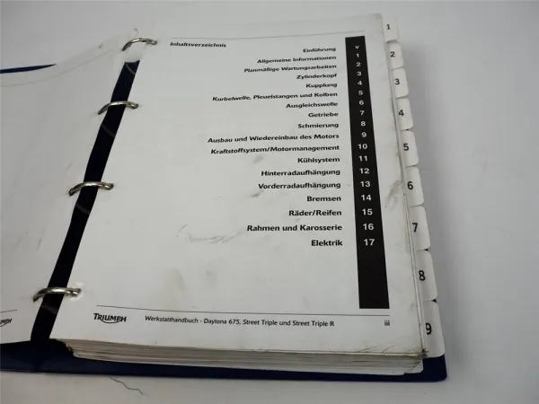 Triumph Daytona 675 Street Triple + R Werkstatthandbuch Reparaturanleitung 2009