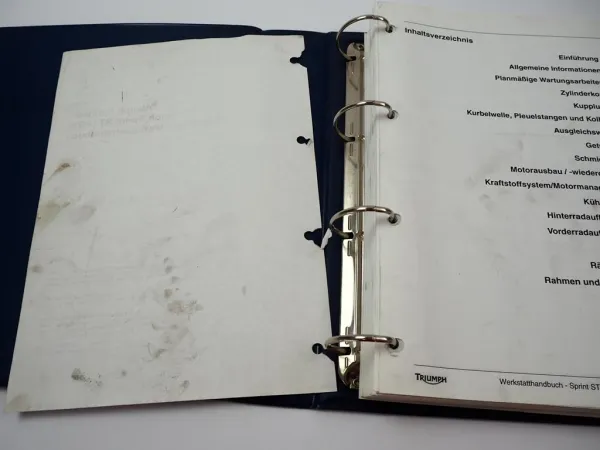 Triumph Sprint ST + ABS Werkstatthandbuch Reparaturanleitung 1050 ccm