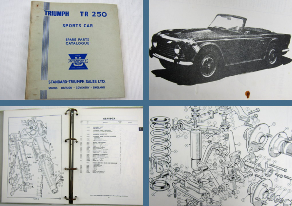 Triumph TR250 Sports Car Parts List Parts Catalogue Ersatzteilliste 1967/68