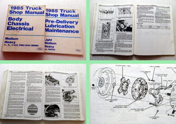 Truck Shop Manual Ford 1985 Body Chassis Electrical Lubrication Maintenance