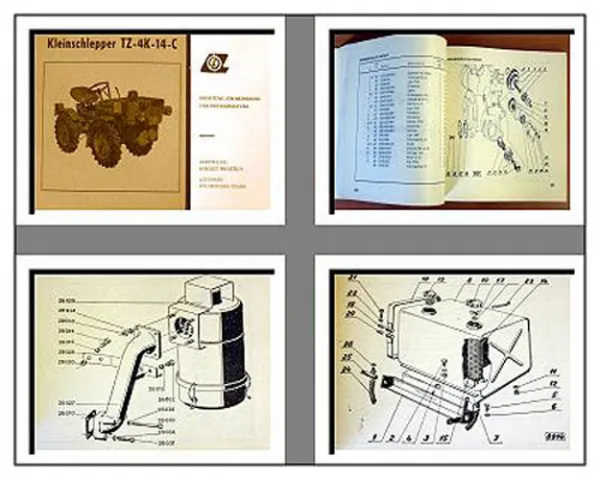 TZ 4K-14-C Kleinschlepper Betriebsanleitung Ersatzteilliste