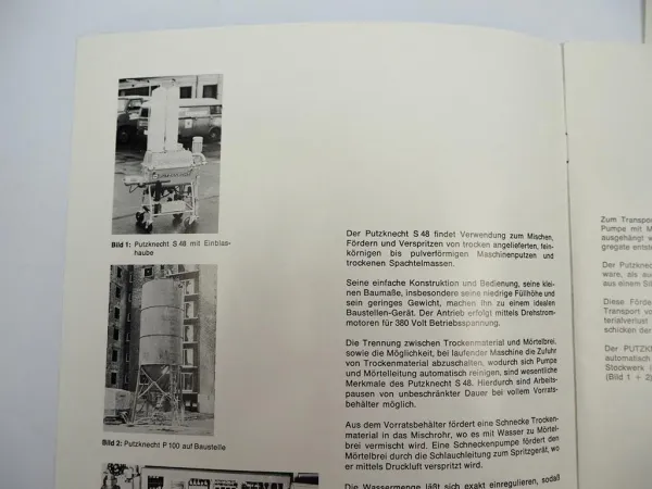 Uelzener Maschinenfabrik Putzknecht S48 Betriebsanleitung Ersatzteilliste 1974