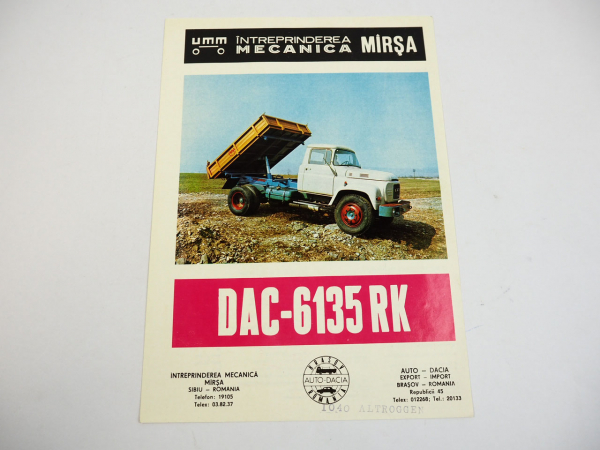 UMM DAC6135RK Kipper LKW Prospekt 1970er