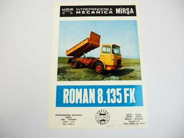 UMM Roman 8.135FK Kipper LKW 6,5 to Prospekt 1970er