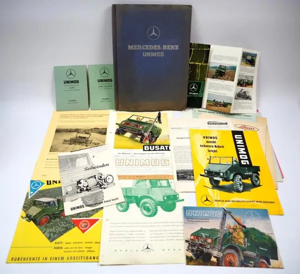 Unimog 401 411 in der Landwirtschaft Prospekt Mappe 1955/1958 20tlg.