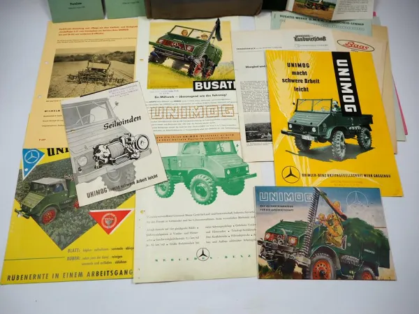 Unimog 401 411 in der Landwirtschaft Prospekt Mappe 1955/1958 20tlg.