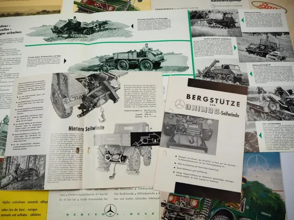 Unimog 401 411 in der Landwirtschaft Prospekt Mappe 1955/1958 20tlg.