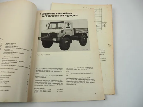 Unimog 425 U 120 150 Reparaturanleitung 1975 Werkstatthandbuch 425.121 425.141