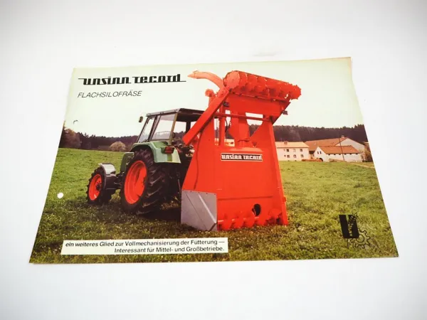 Unsinn Record Flachsilofräse an Eicher Fendt IHC Traktoren Prospekt 70er