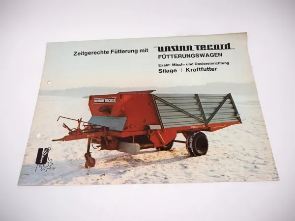 Unsinn Record Fütterungswagen Silage Kraftfutter Prospekt Techn. Daten 1970er