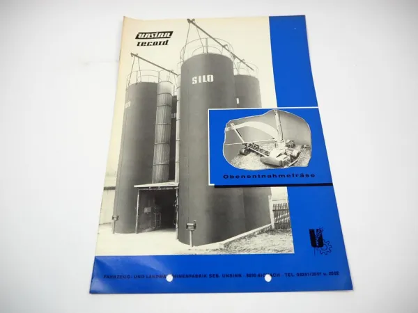 Unsinn Record Siloentnahmefräse OF OFMS OFFS OFS Prospekt Techn. Daten 1970er