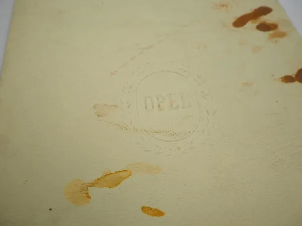 Urkunde 1954 Adam Opel AG Anerkennung für 100.000 km im Opelwagen