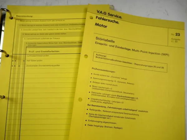 VAG Fehlersuche Audi & VW Motor Klimaanlage Karosserie Räder Getriebe T3 Golf 2 Audi 80 100