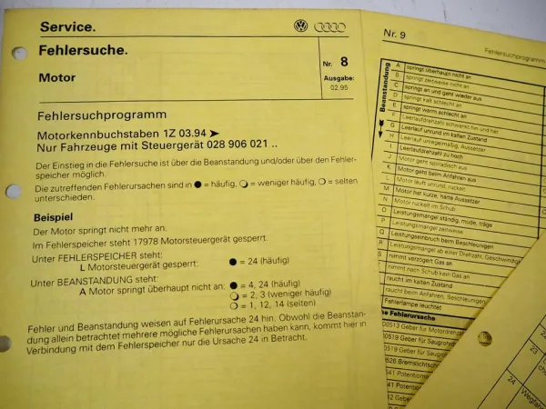 VAG Fehlersuche Motor Heizung Klimaanlage Karosserie Reifen Audi VW Golf T3 T4