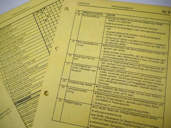 VAG Fehlersuche Motor Heizung Klimaanlage Karosserie Reifen Audi VW Golf T3 T4