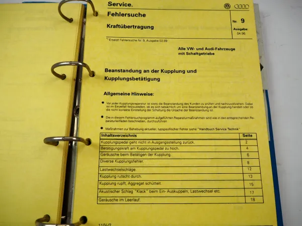 VAG Fehlersuche Motor Klimaanlage Karosserie Reifen Audi 80 100 200 Quattro VW