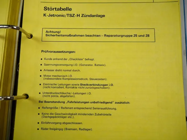 VAG Fehlersuche Motor Klimaanlage Karosserie Reifen Audi 80 100 200 VW Bus Golf