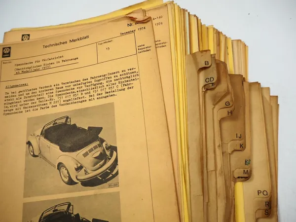 VAG Service VW Typ 1 2 3 4 Technisches Merkblatt Technische Merkblätter 1973 - 1975