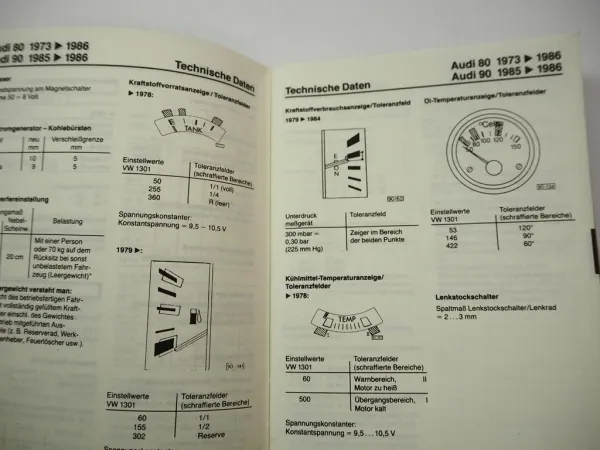 VAG VW Käfer Typ 3 4 Golf 1 Audi 80 100 200 Technische Daten Anzugsdrehmomente