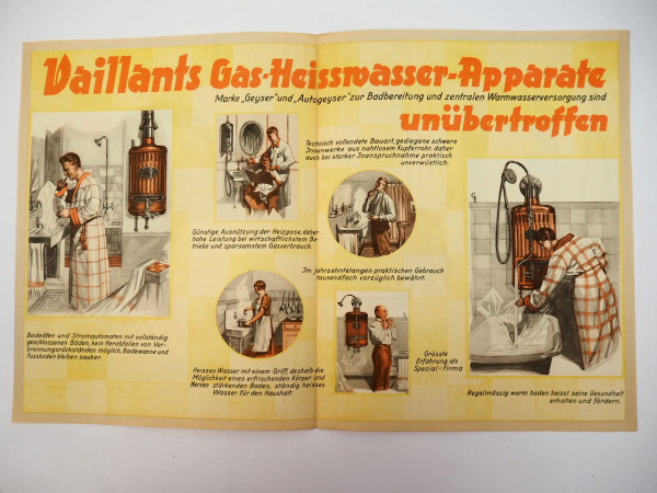 Vaillant Gastherme Remscheid Prospekt 1930/40er J. Entwurf Ludwig Hohlwein